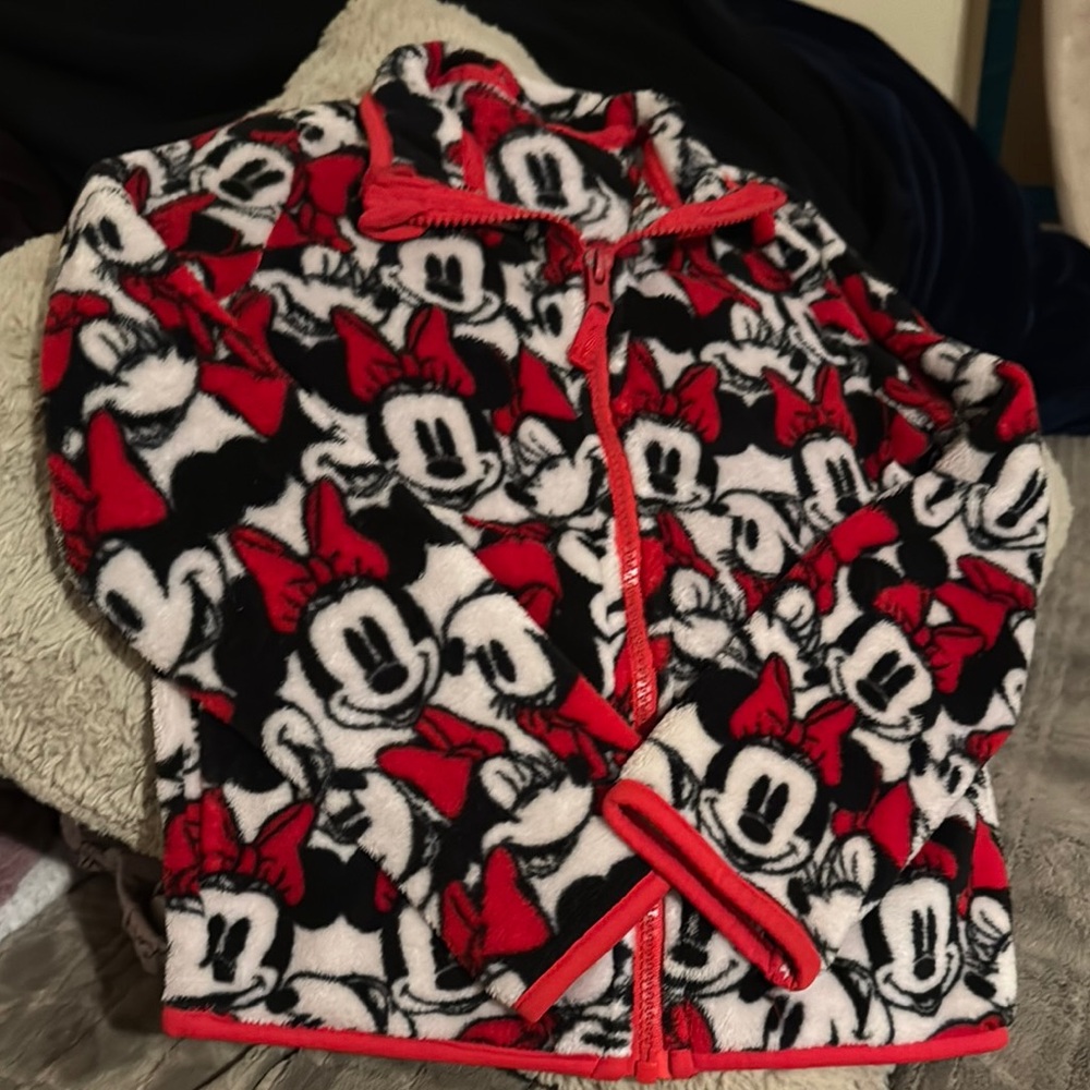 Disney Minnie Mouse Red and Black Fleece Jacket